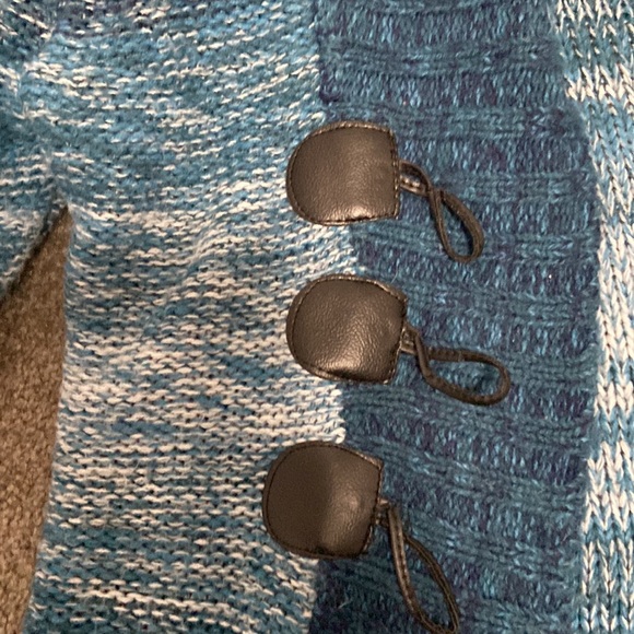 Blue cardigan. Is missing a button thing. - Picture 4 of 4
